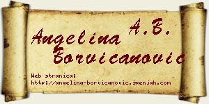 Angelina Borvičanović vizit kartica